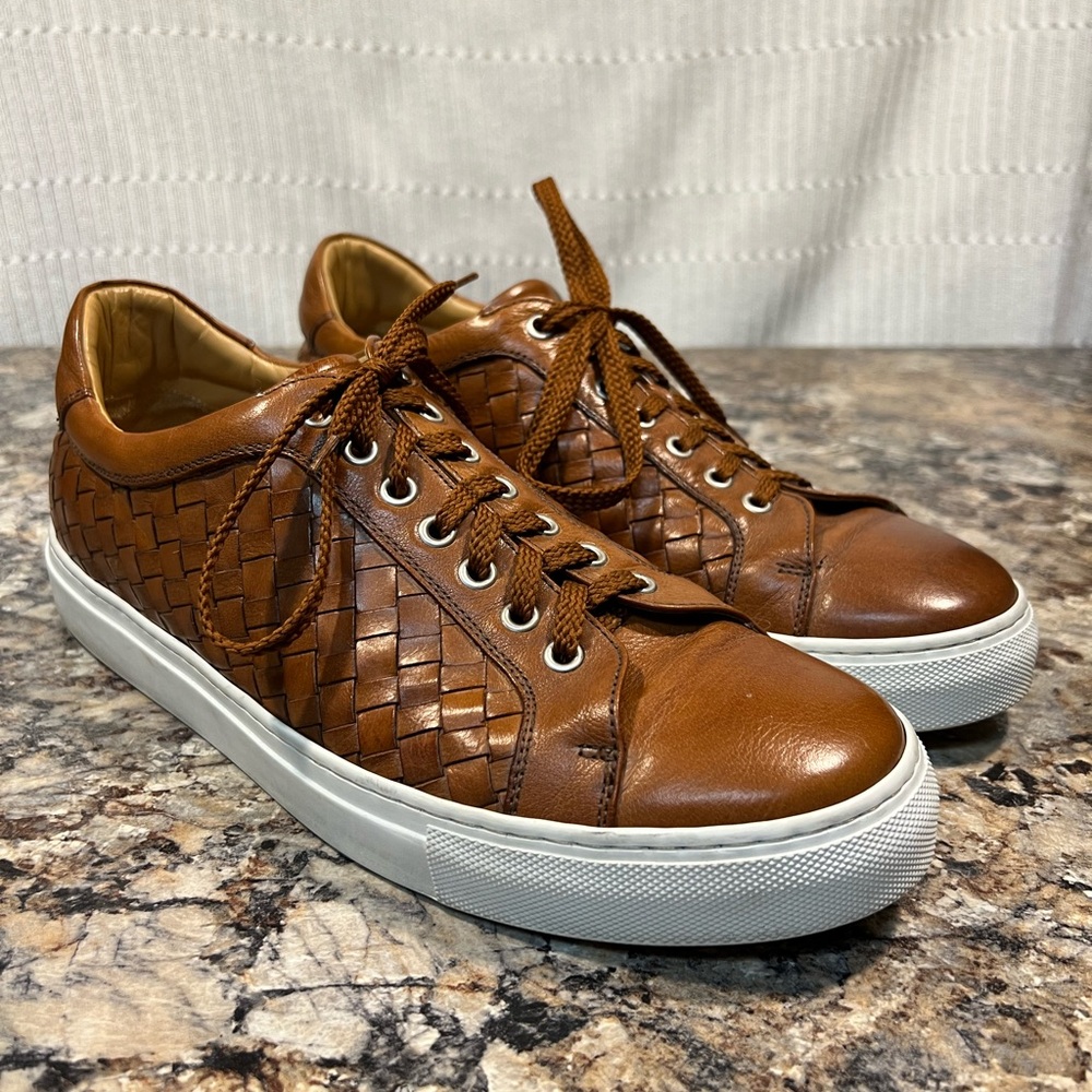 Trask ~ Rylan (Honey brown leather sneaker made in Italy)